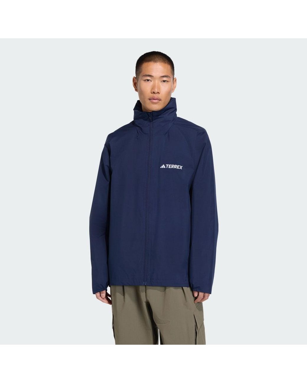 Adidas Blue Multi Essentials 2L Rain Jacket for men