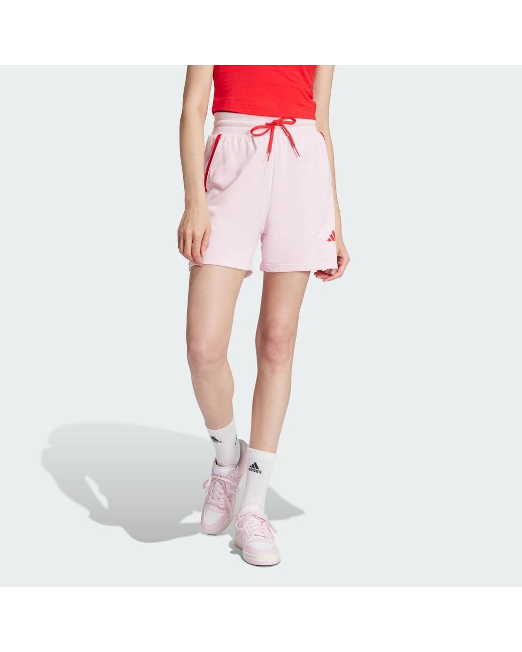 Adidas Pink Essentials Color Pop French Terry Shorts
