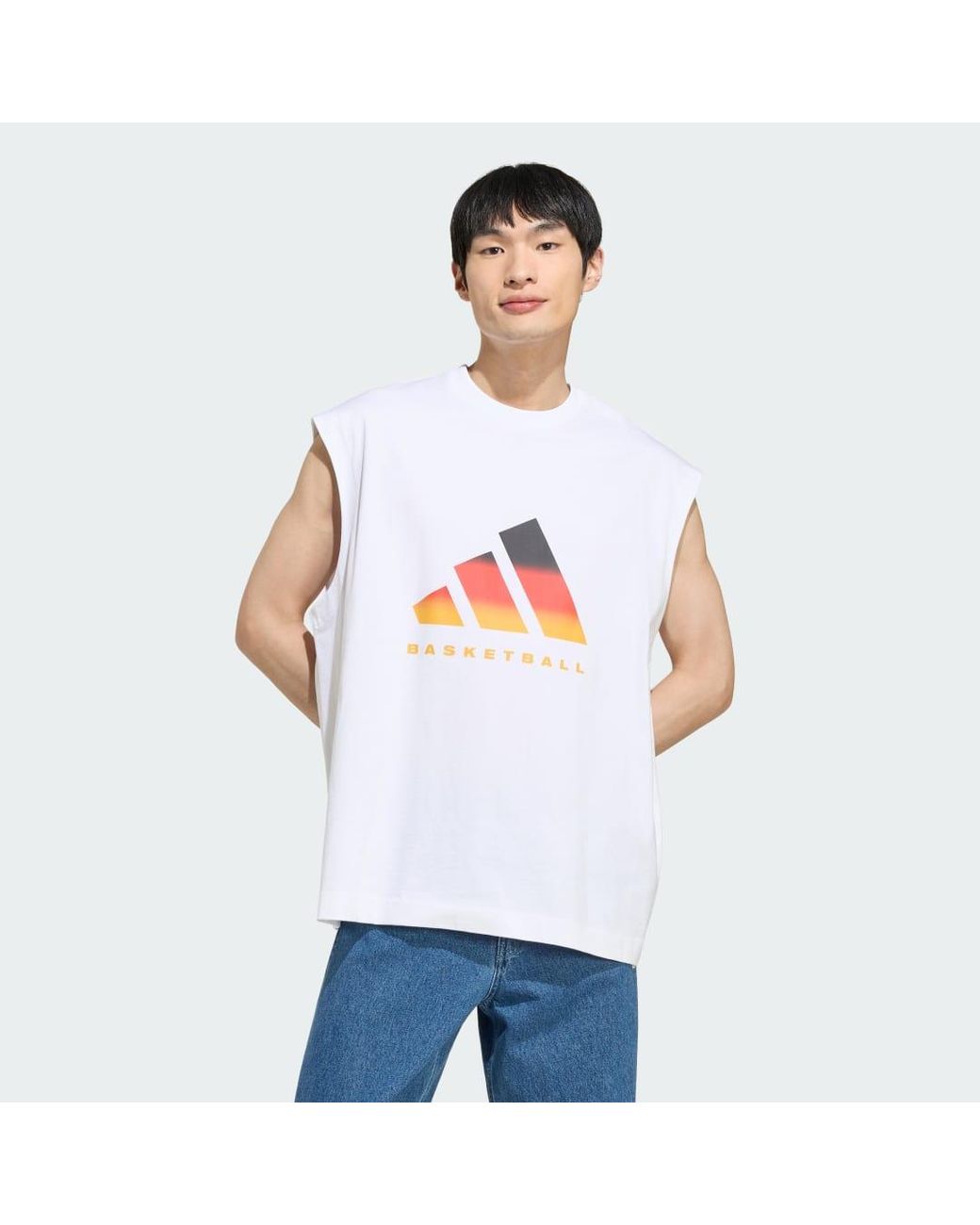 Adidas White Dbb Basketball Graphics Sleeveless T-Shirt 2
