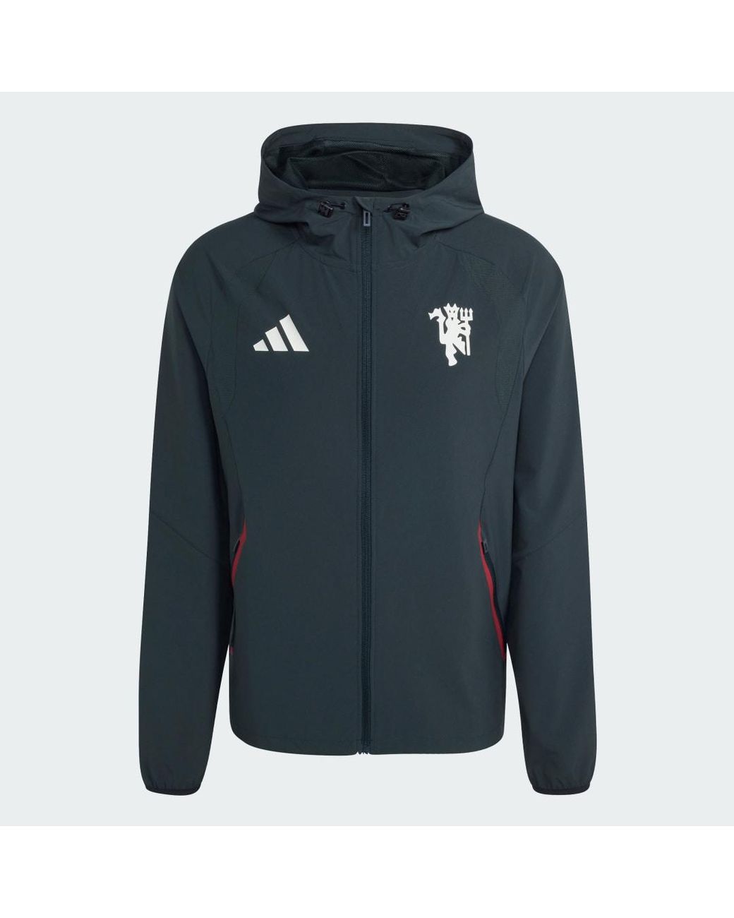 Adidas Green Manchester United Tiro Travel Full Zip Windbreaker for men