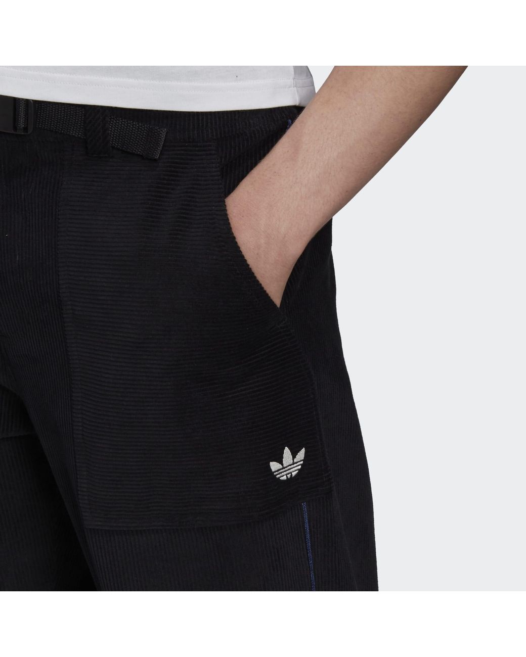 adidas Corduroy Joggers in Black for 