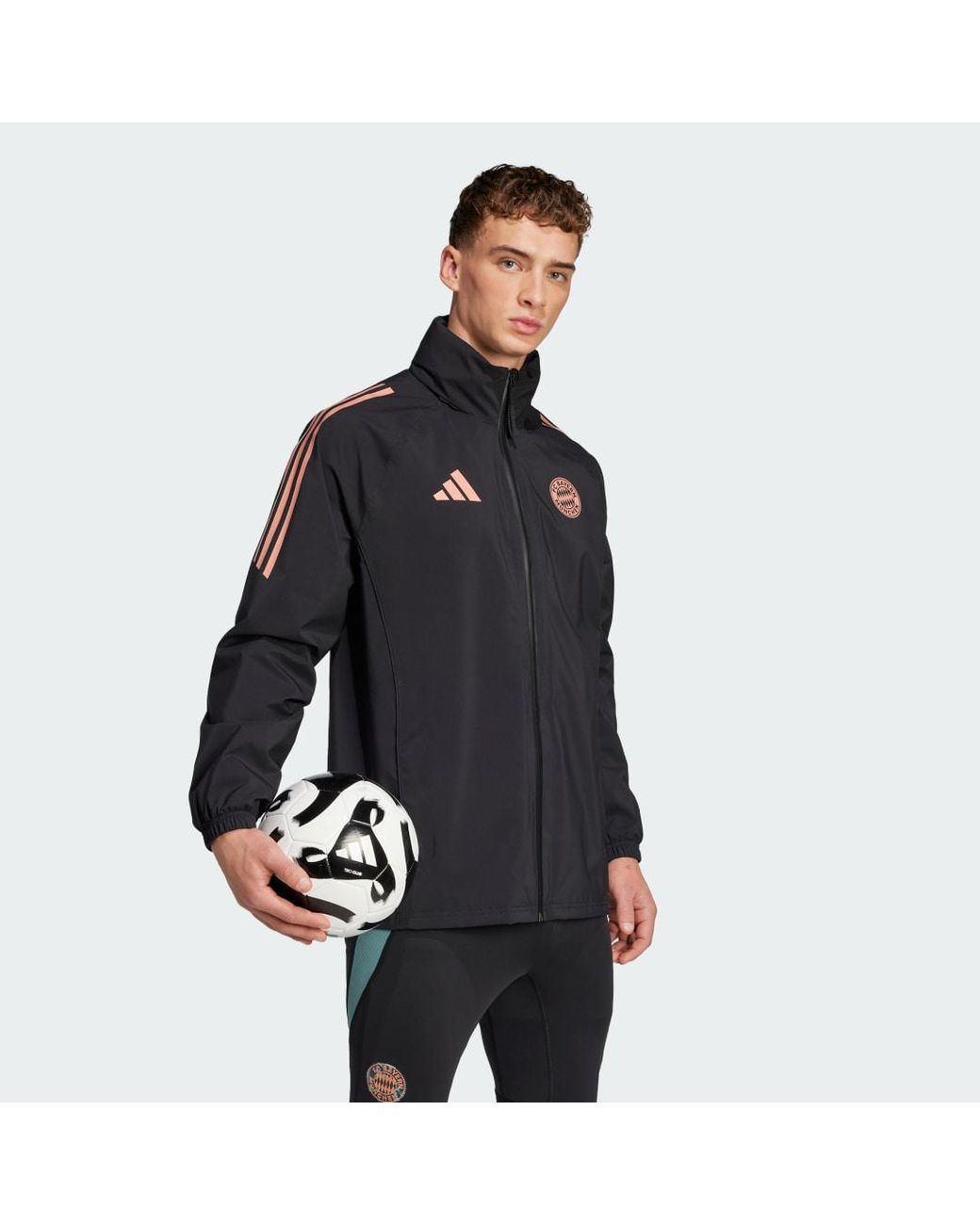 Adidas Originals Black Fc Bayern Tiro 24 Rain Jacket for men