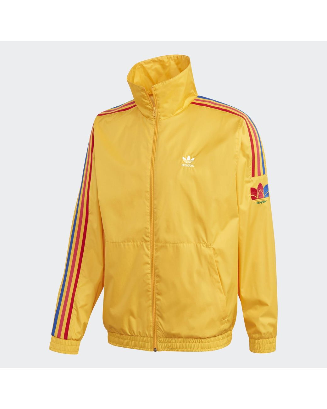 adidas 3d Trefoil 3 stripes Track Top in Yellow for Men Lyst UK