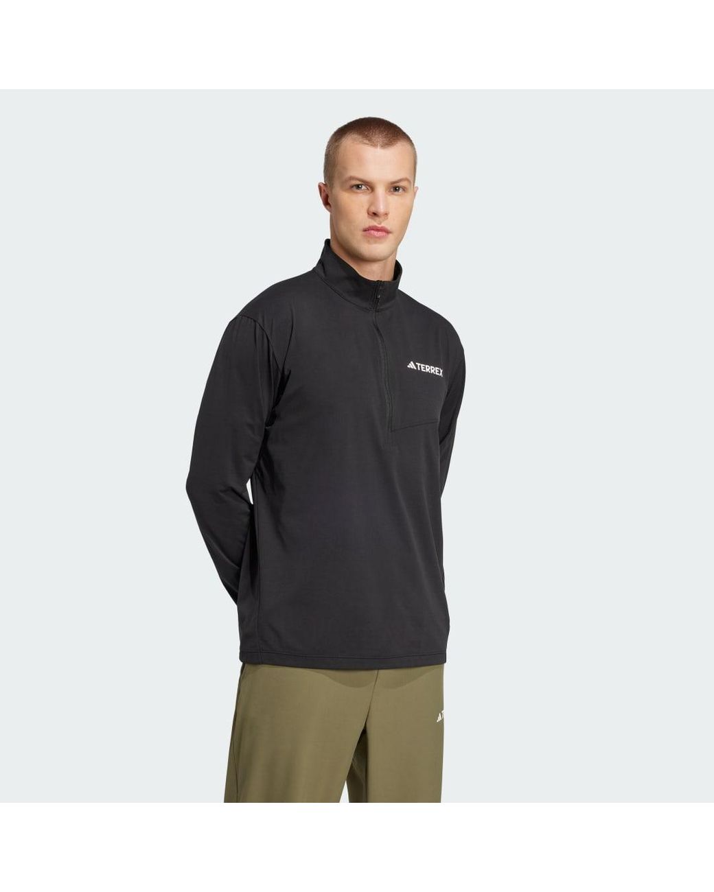 Adidas Black Terrex Multi Climacool 1/2 Zip Long Sleeve Long-Sleeve Top for men