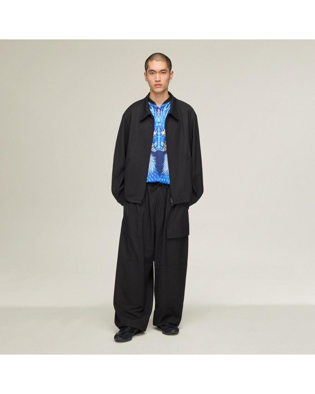 Adidas Black Y-3 Wool Tailored Blouson Jacket for men