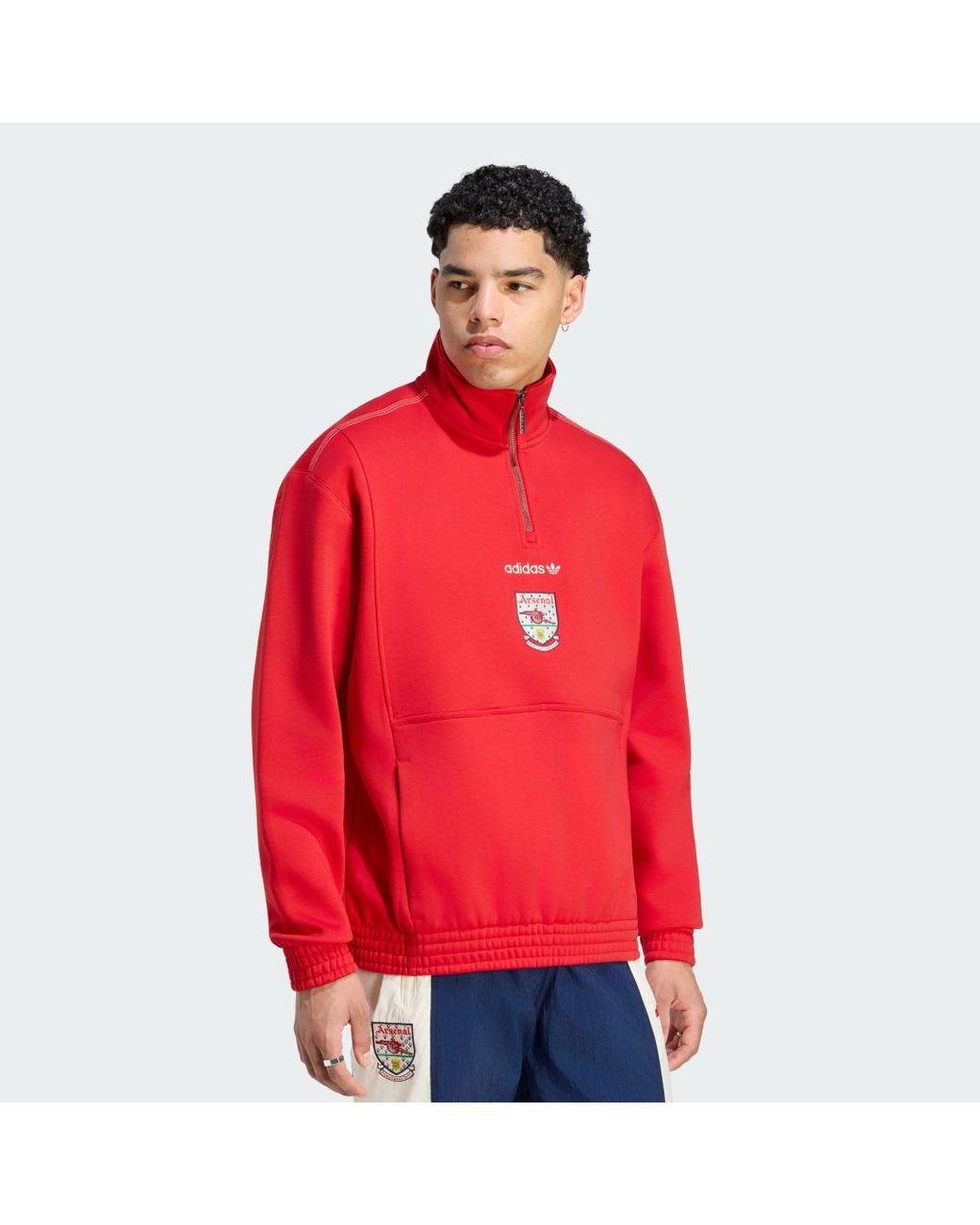Adidas Red Arsenal Fc Eqt Half Zip Top for men