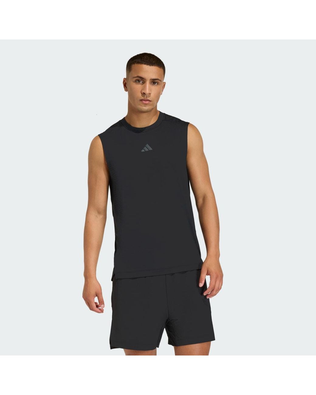 Adidas Blue D4T Primelift 3 Stripes Tank Top for men
