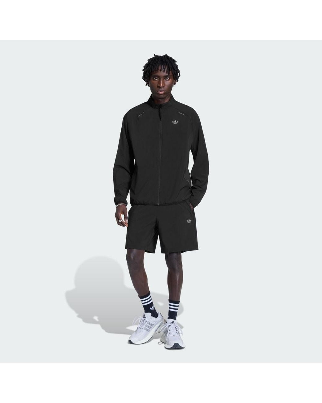 Adidas Black Sweatshirt Adidas Tech Trefoil Essentials Fz Hood Track Top for men