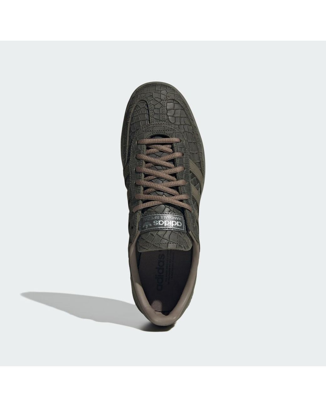 Adidas Green Handball Spezial Crocodile-Effect Sneakers for men