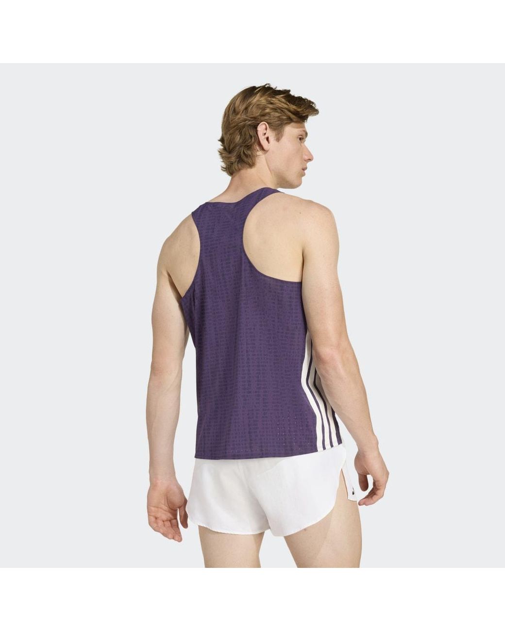 Adidas Purple Adizero Running Singlet for men