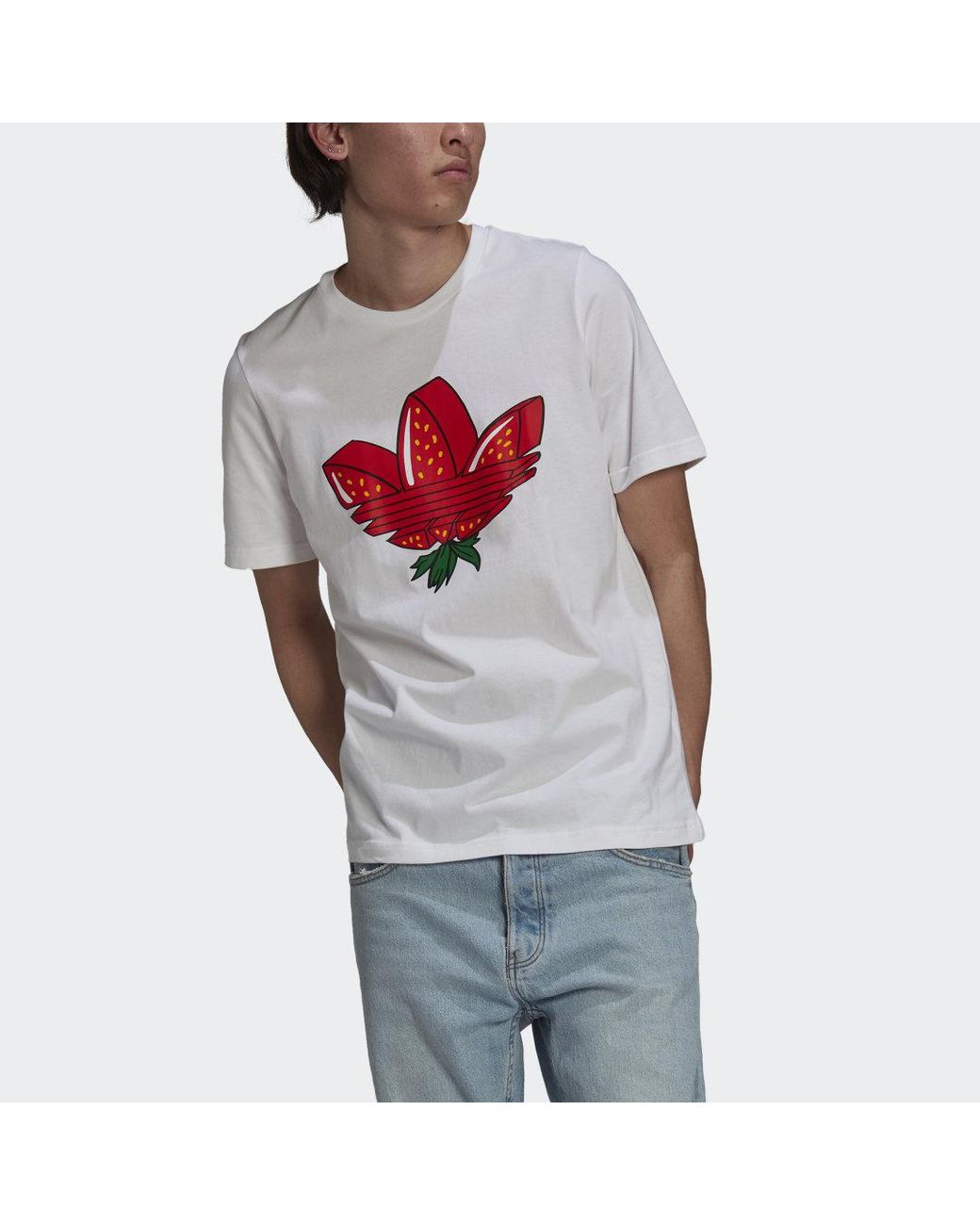 adidas Strawberry Trefoil T-Shirt in Weiß für Herren | Lyst DE