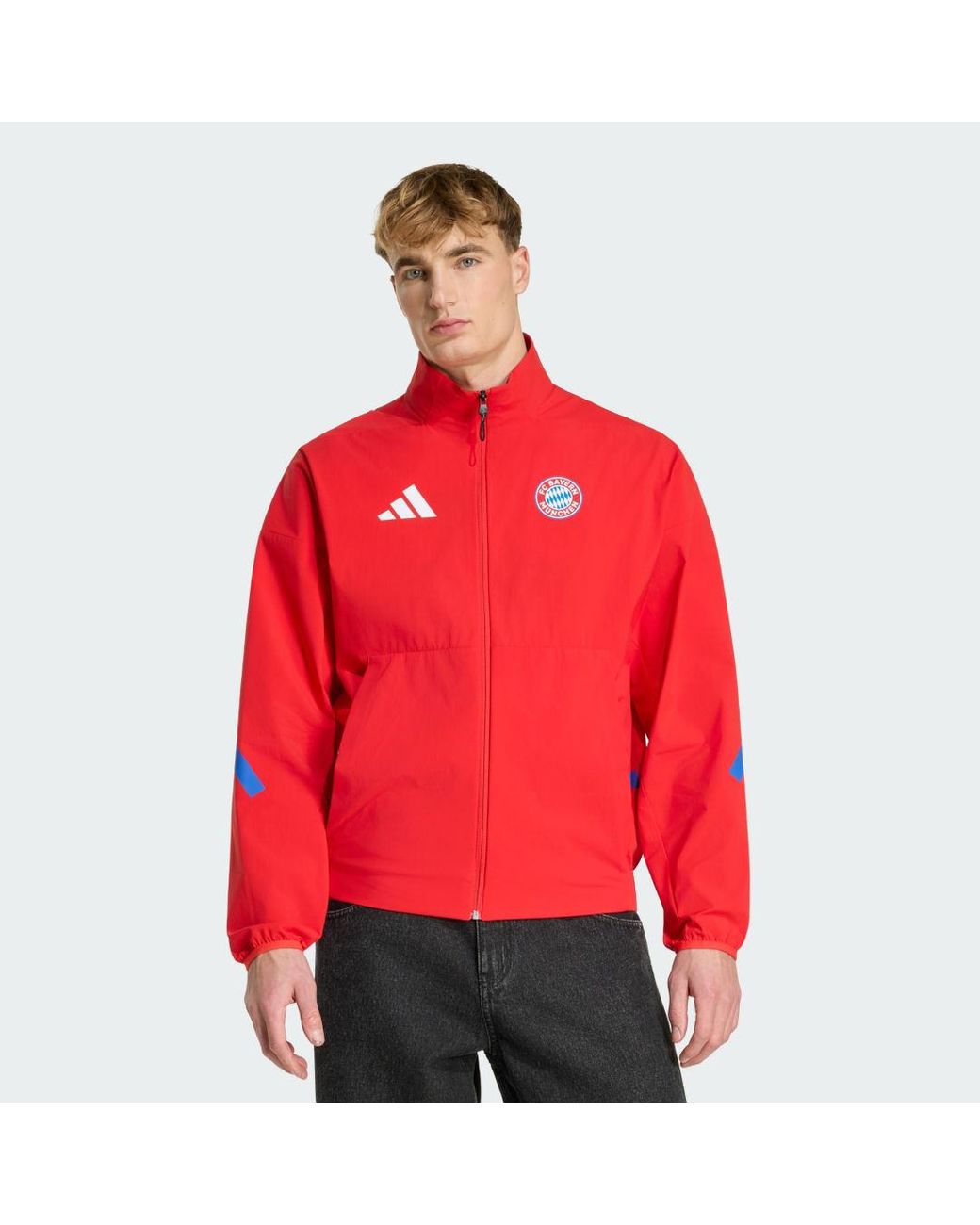 Adidas Originals Red Fc Bayern Z.N.E. Anthem Jacket for men