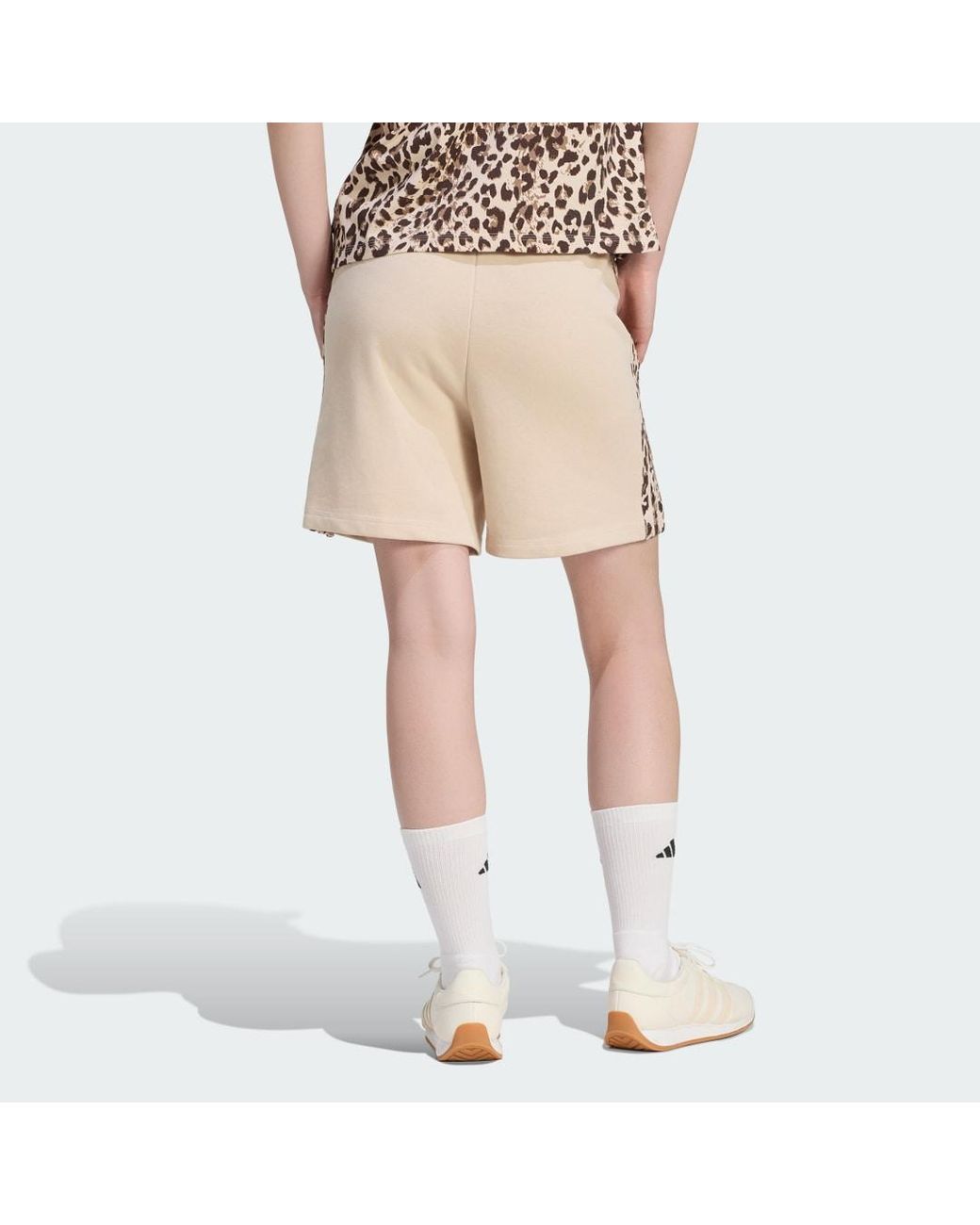 Adidas Natural Seasonal Essentials 3-Stripes Animal Print Shorts