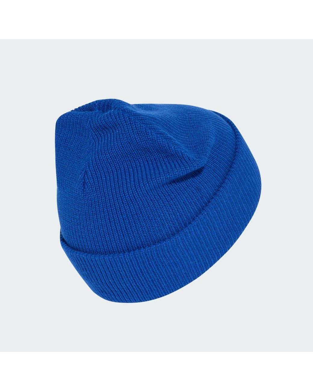 Adidas Blue Essentials Label Beanie Cuffed