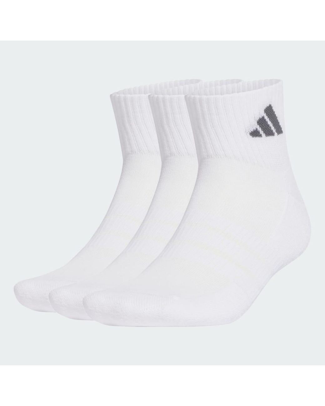 Adidas White Cushioned Sportswear Ankle Socks 3 Pair Pack