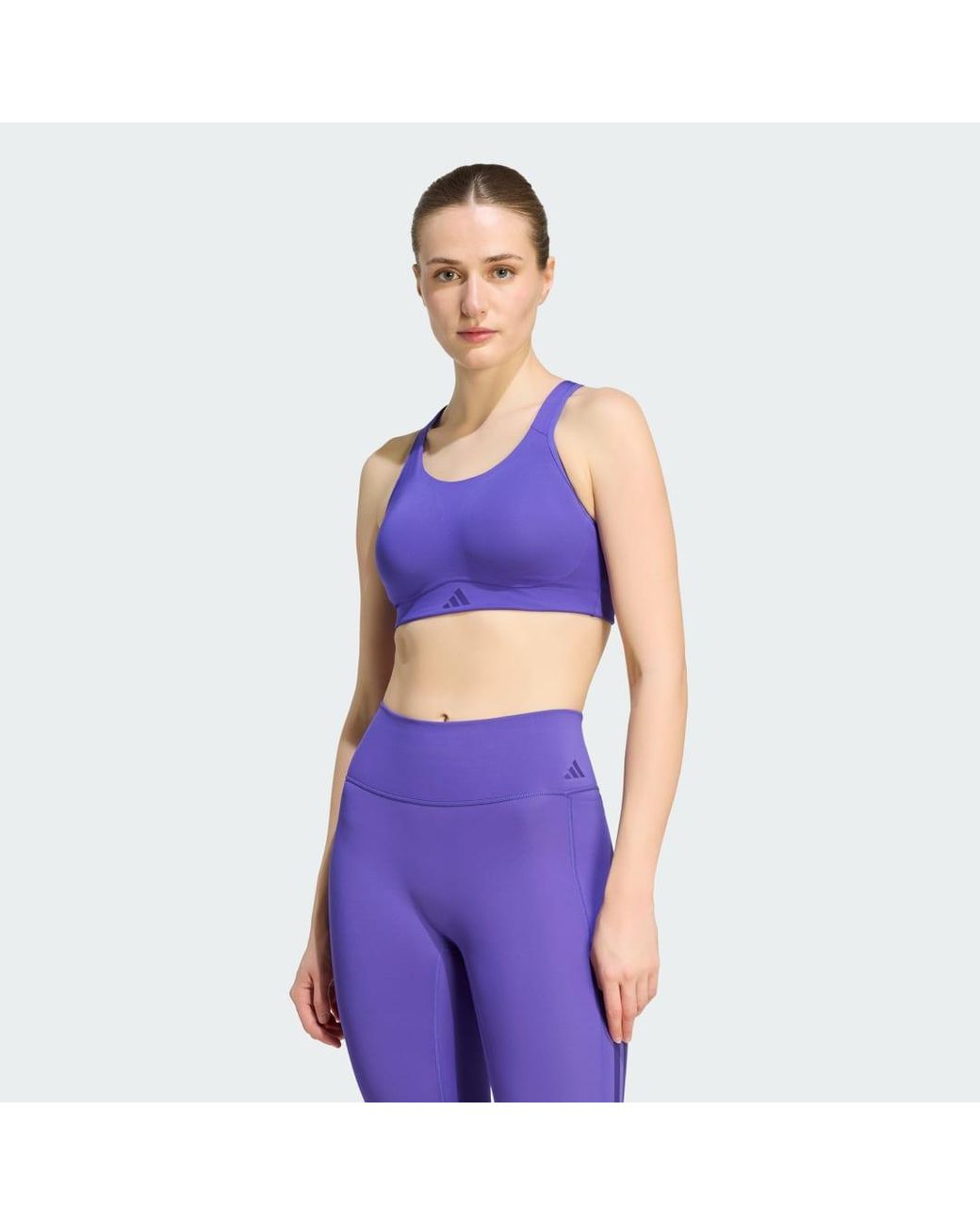 Adidas Purple Optime Workout High Support Bra