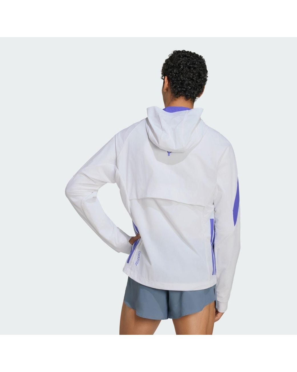 Adidas Blue Adizero Running Jacket for men