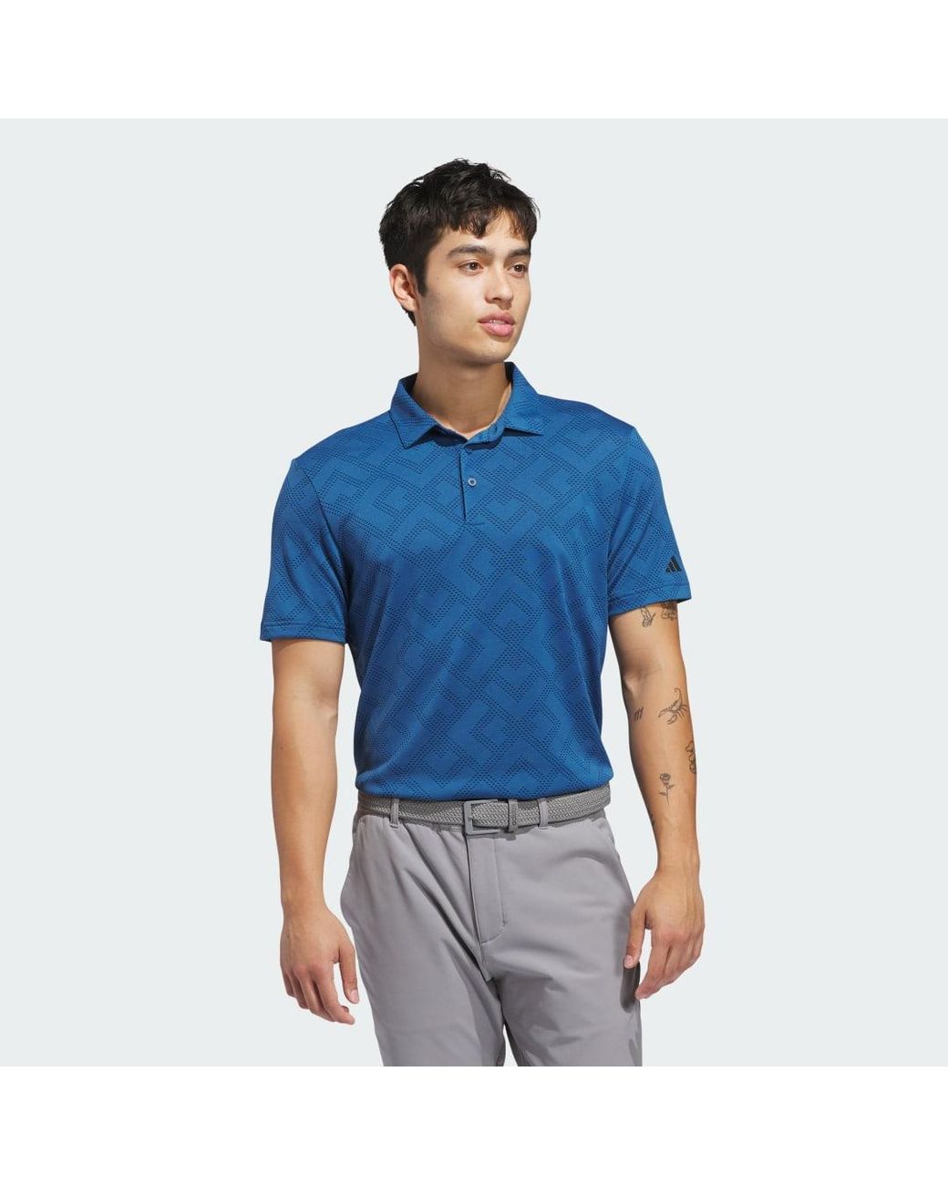 Adidas Blue Ultimate365 Jacquard Polo Shirt for men