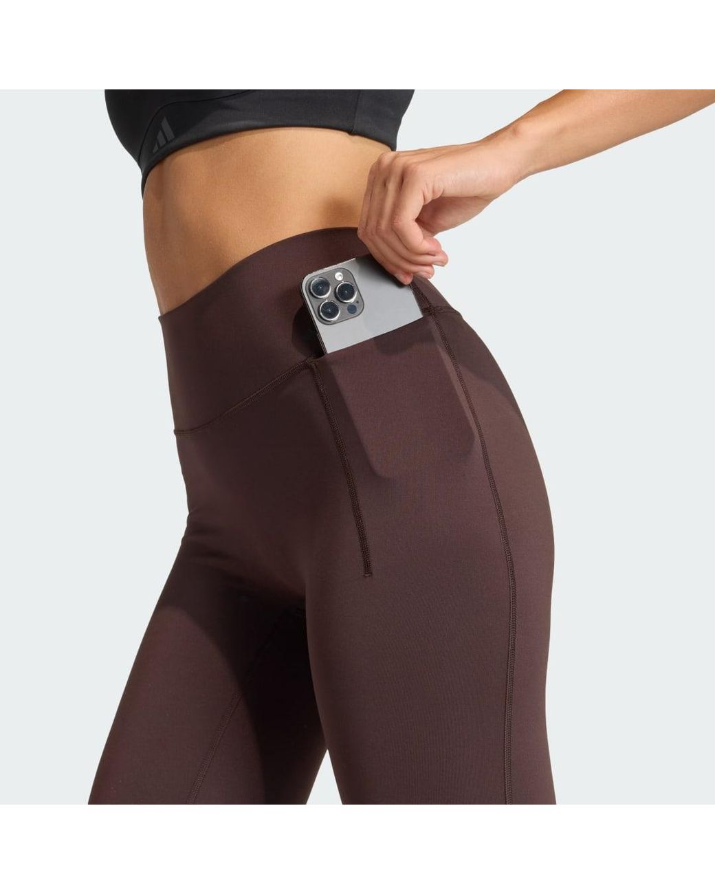 Adidas Brown Optime Workout Full Length Leggings