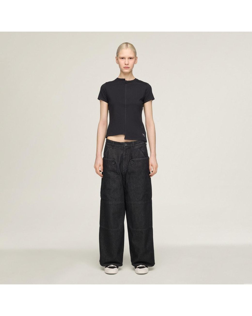 Adidas Black Y-3 Denim Straight Leg Trousers