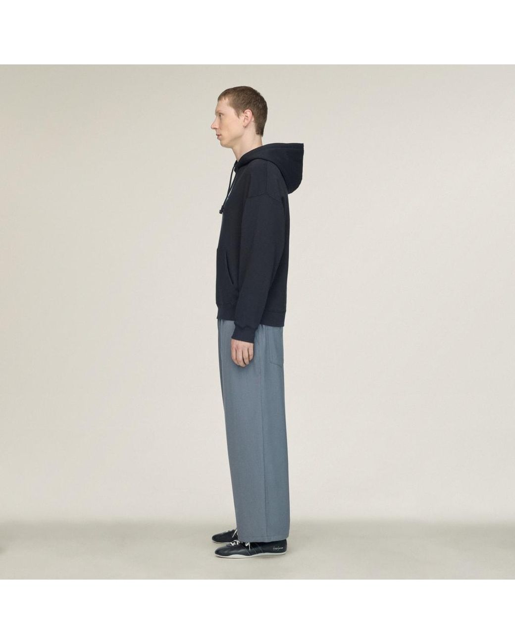Adidas Blue Y-3 French Terry Liquid Logo Hoodie