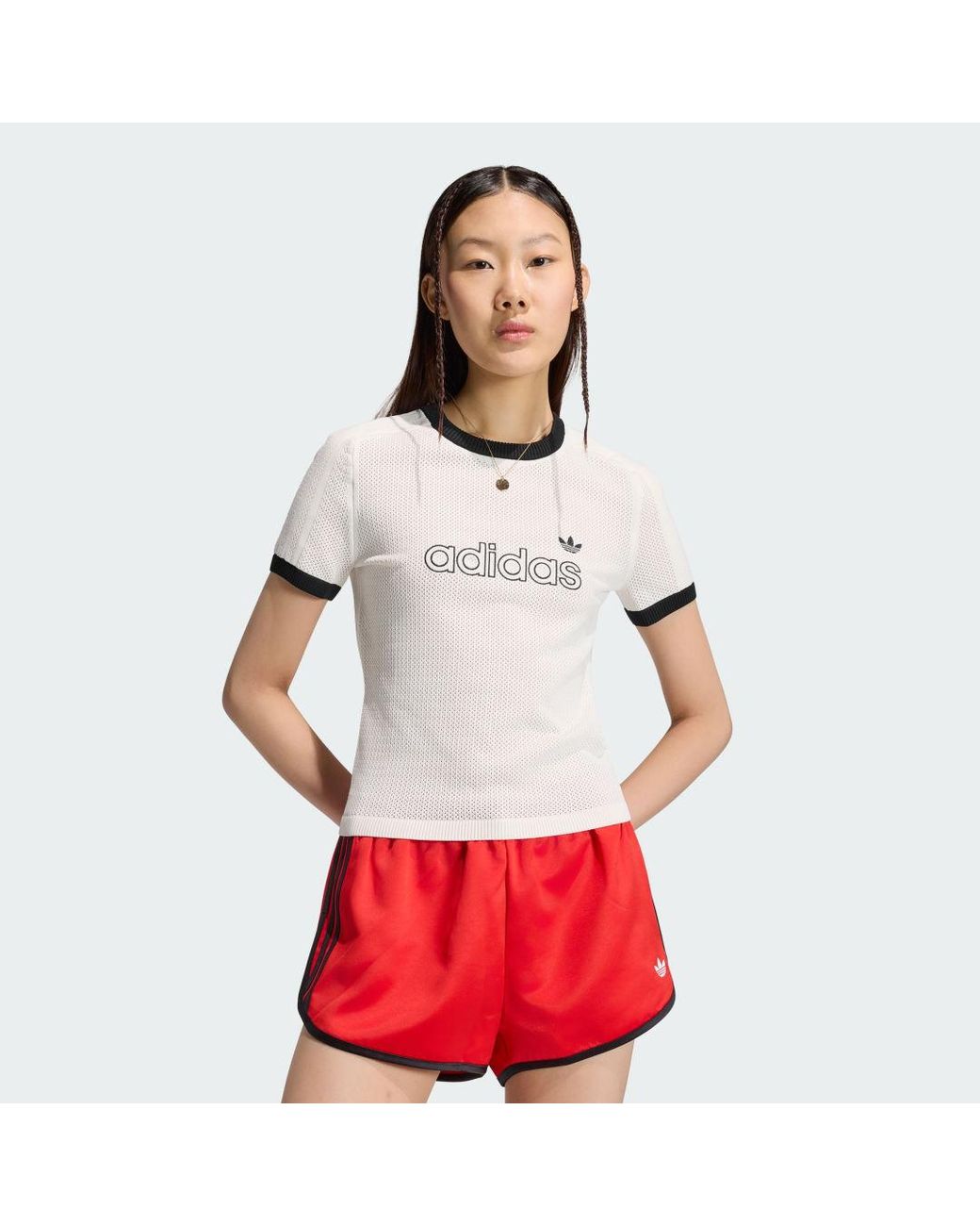 Adidas Red Mesh Cali T-Shirt