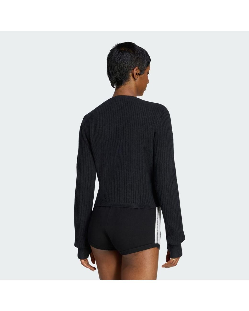 Adidas Black Originals By Jennie Knitted Wrap Around Cardigan