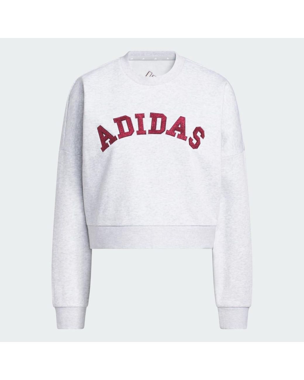 Adidas White Chenille Logo Graphic Sweatshirt