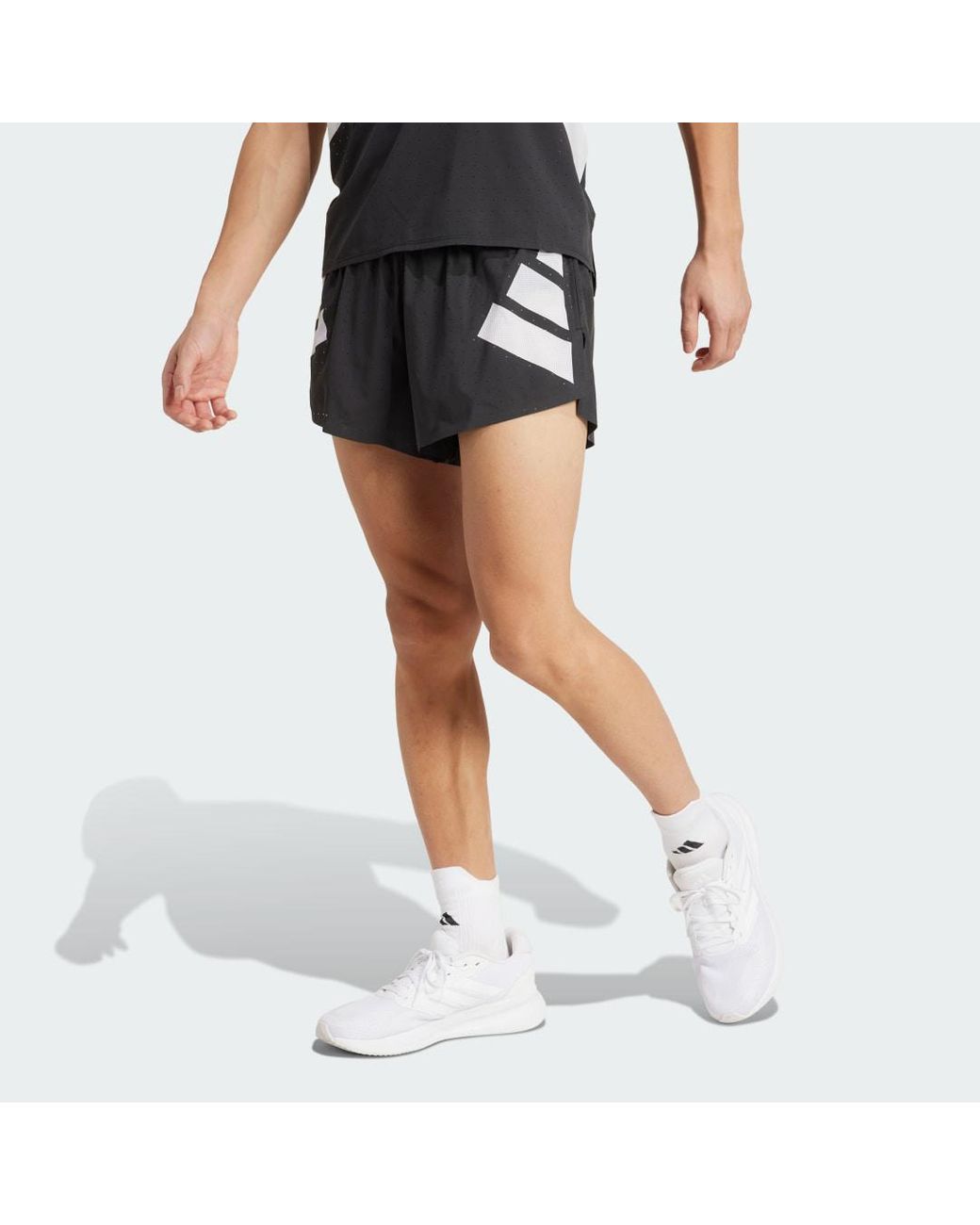 Adidas Black Adizero Road To Records Split Shorts for men
