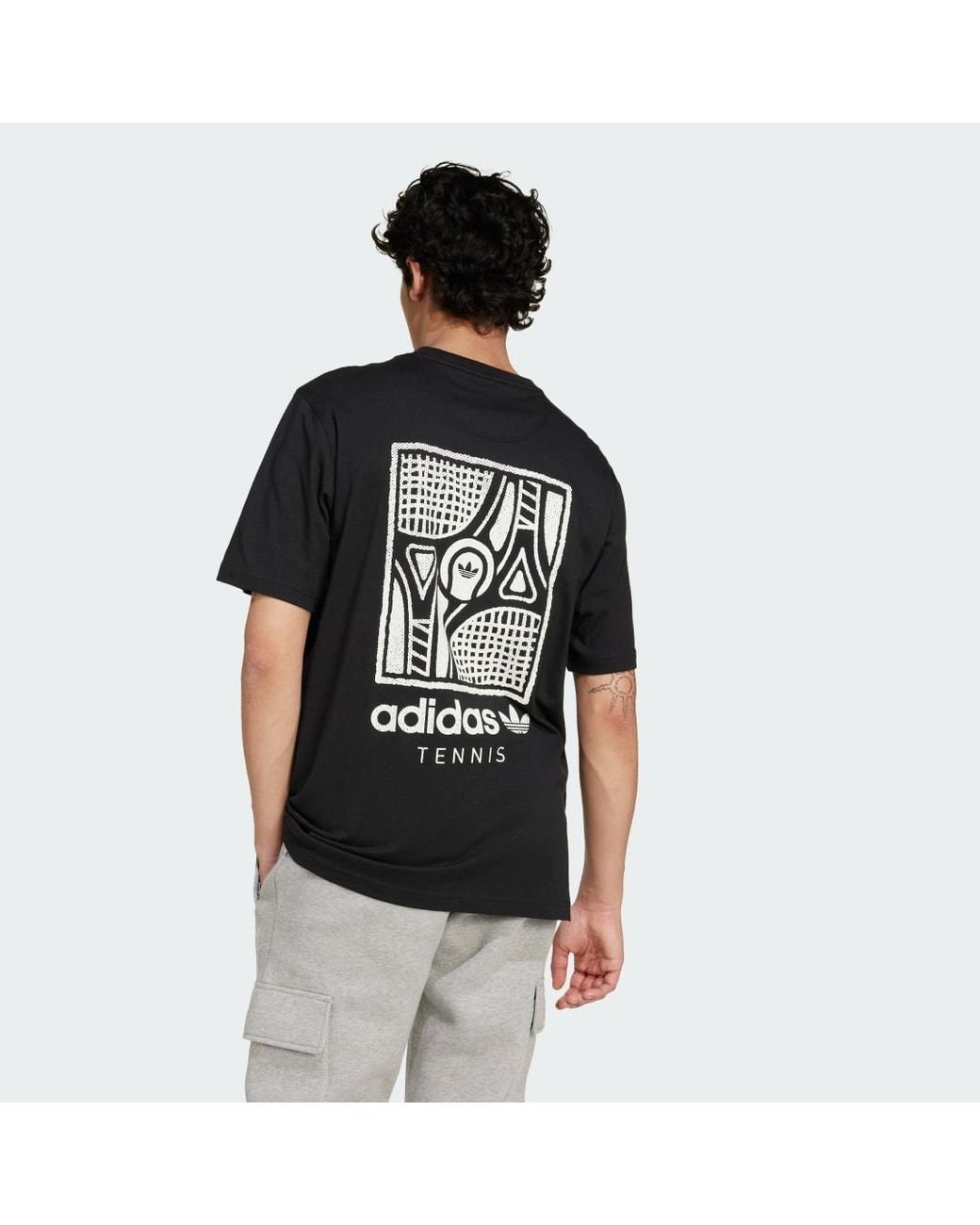 adidas Trefoil T Shirt in Black for Men Lyst UK