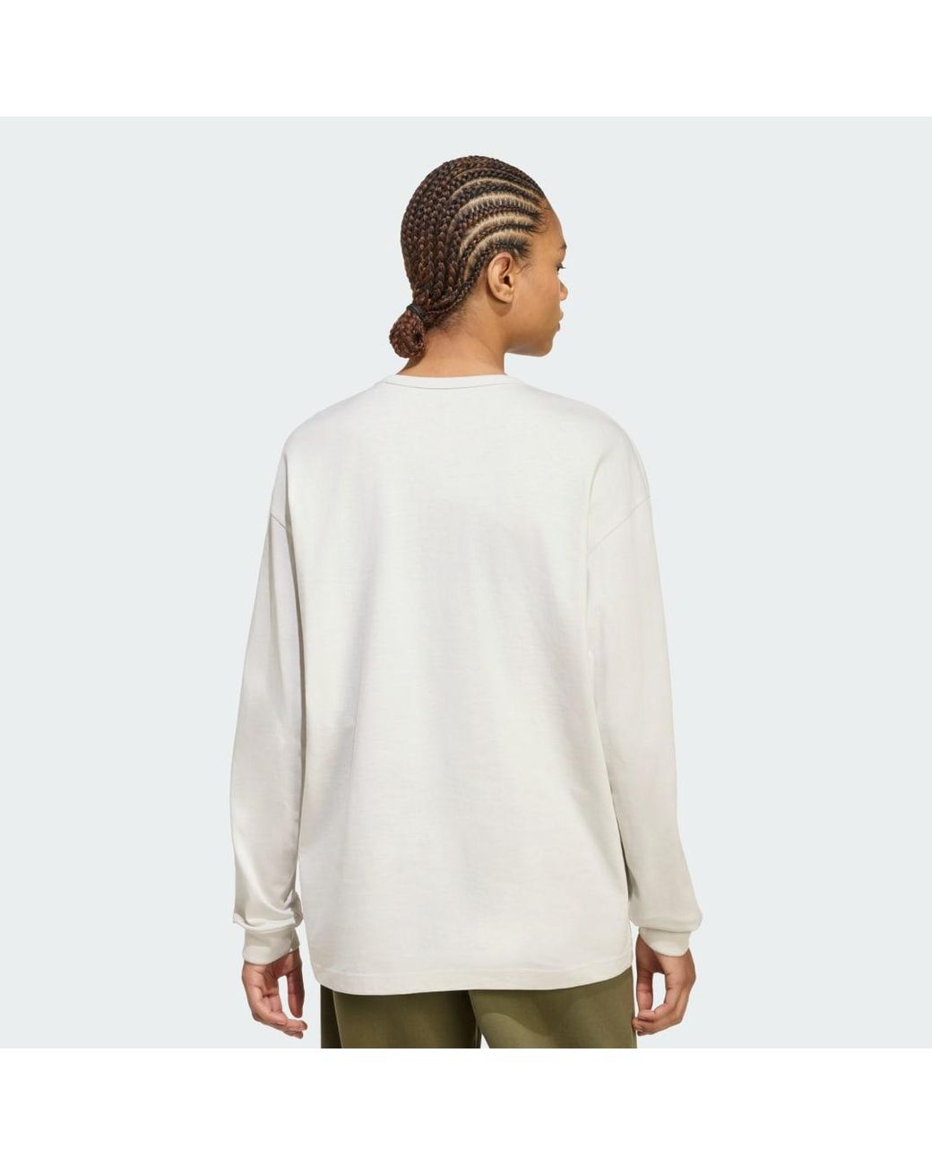 Adidas White Essentials Oversize Long Sleeve Jumper