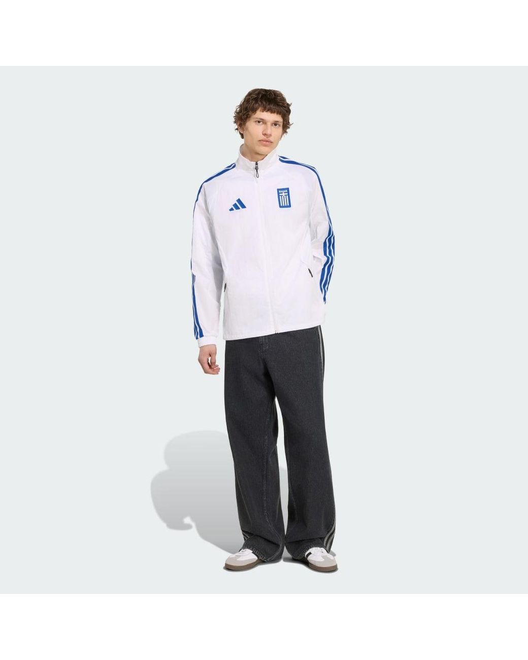 Adidas Blue Greece Home Anthem Jacket for men