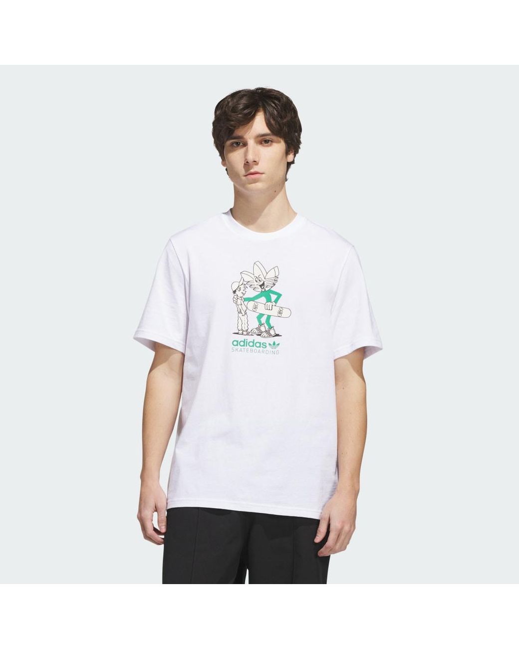 Adidas White Skateboarding Push T-Shirt