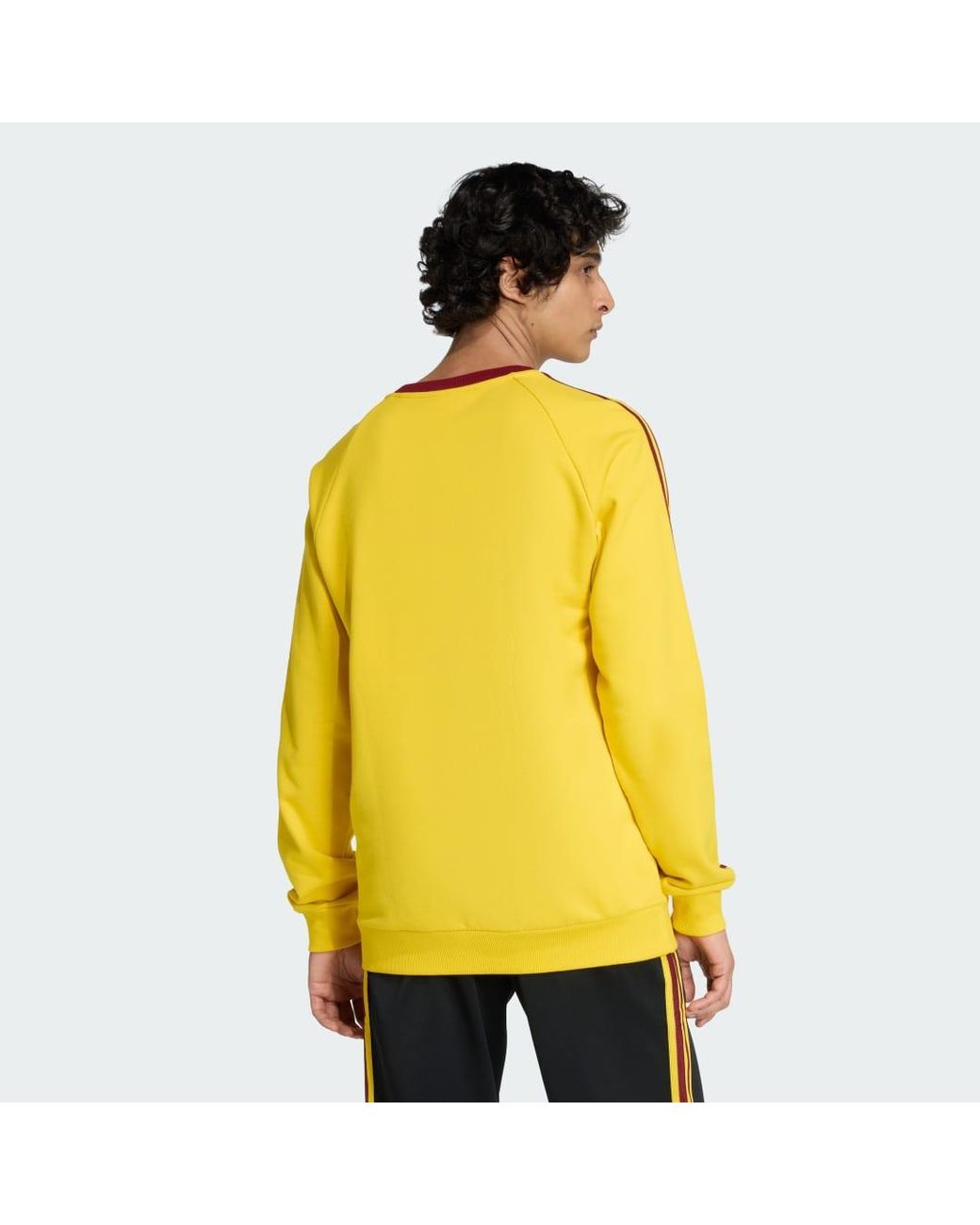 Adidas Yellow As Roma Originals Crew Sweatshirt for men