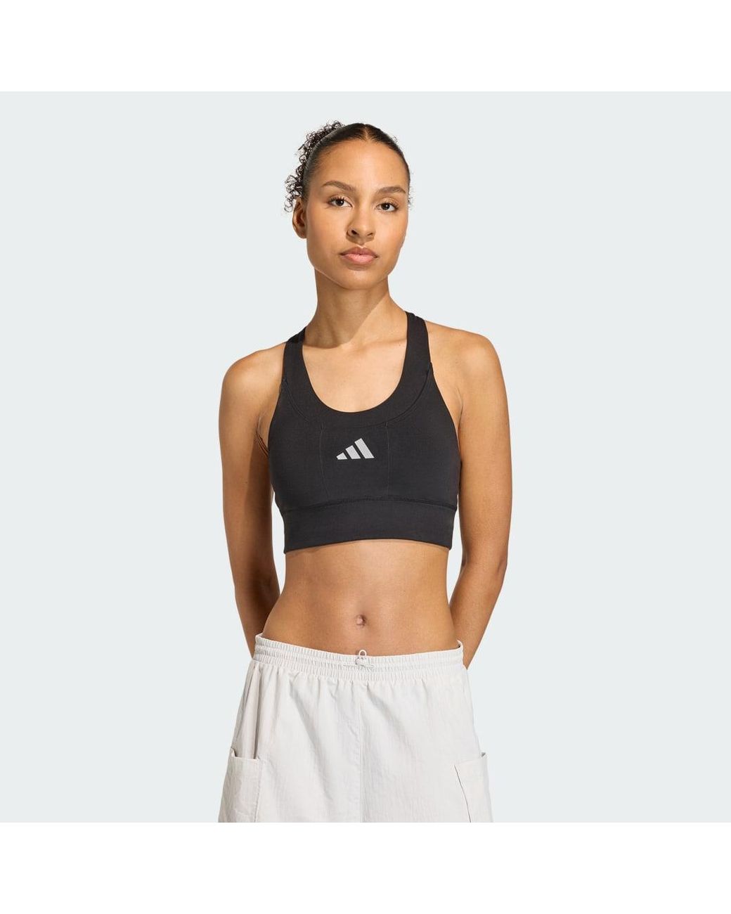 Adidas Black Adi365 Running Pocket Medium Support Bra