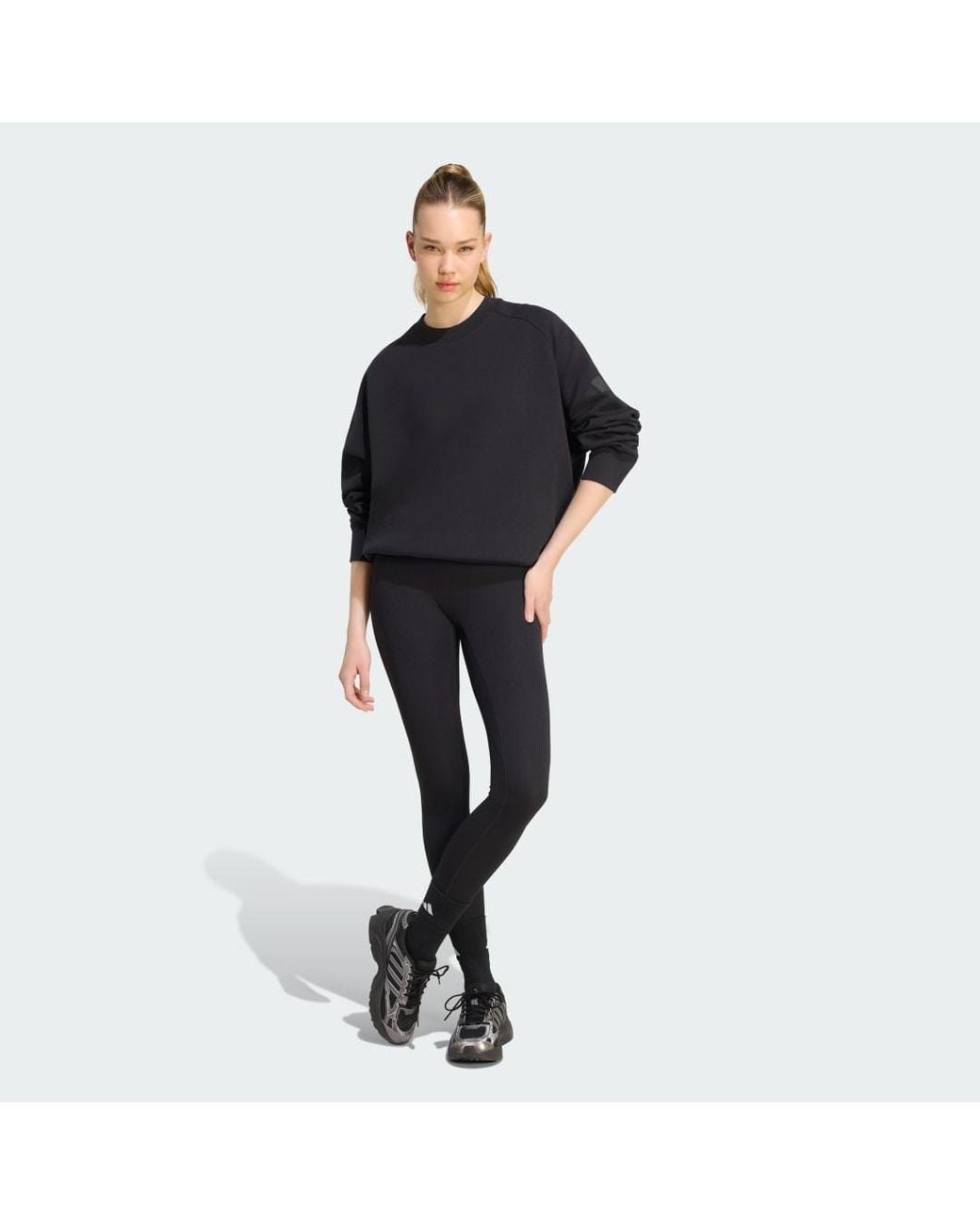 Adidas Black Soft Lux Loose Sweatshirt