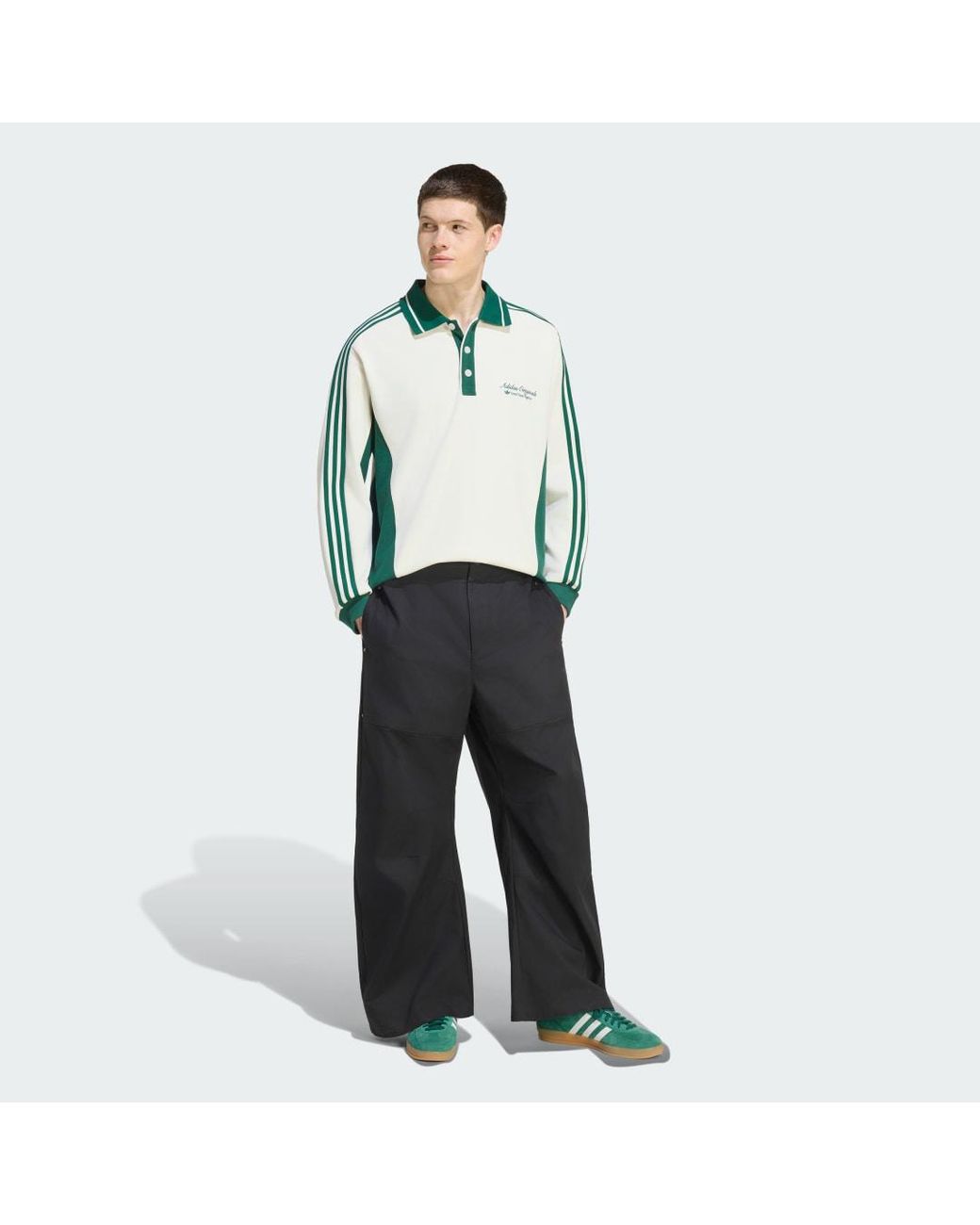 Adidas Green Polo Ls M Shirt for men