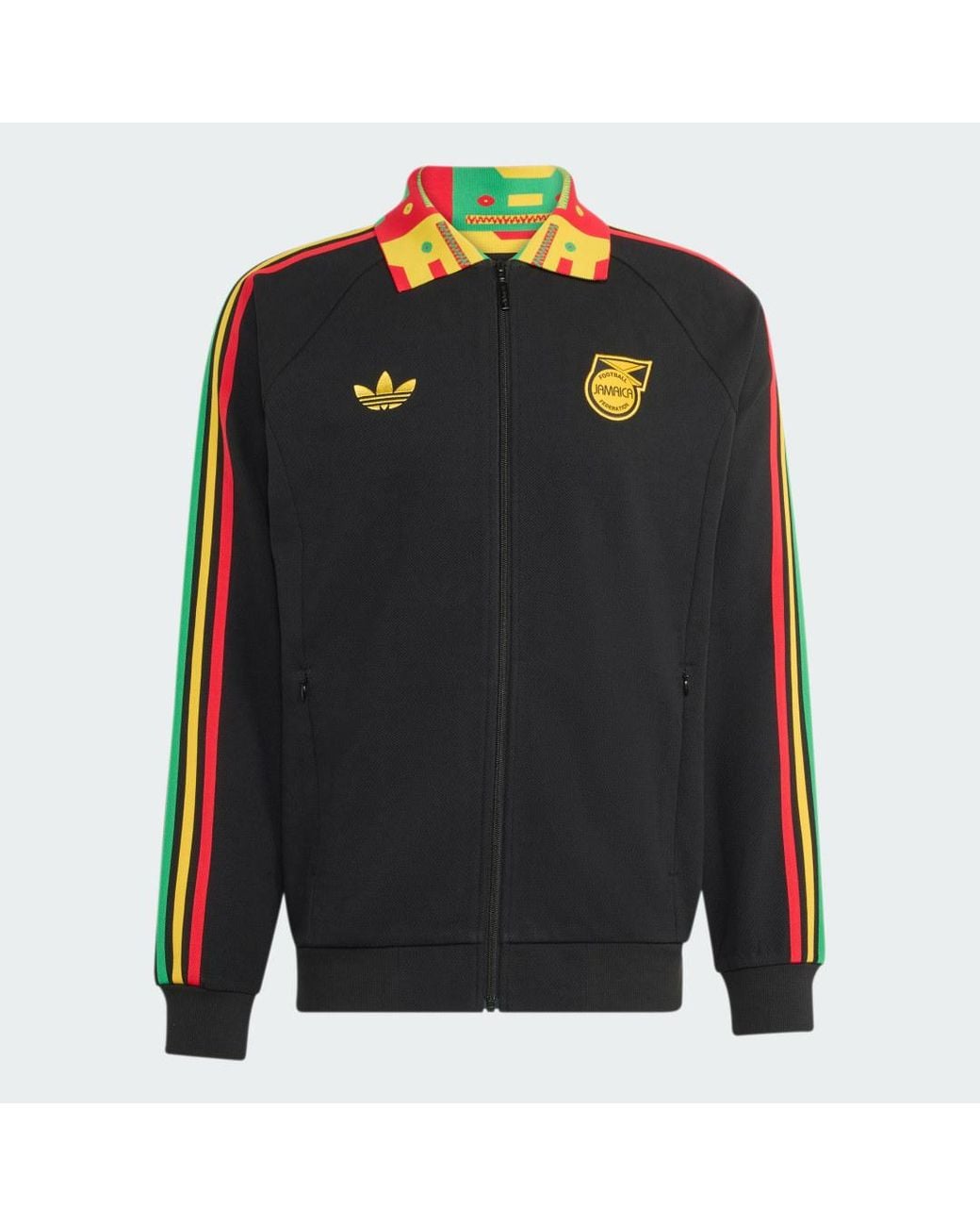 Adidas Originals Black Jamaica National Team Anthem Full-Zip Jacket for men