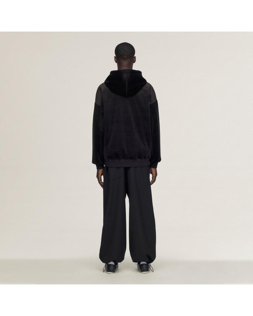 Adidas Black Y-3 Velvet Corduroy Zip Hoodie