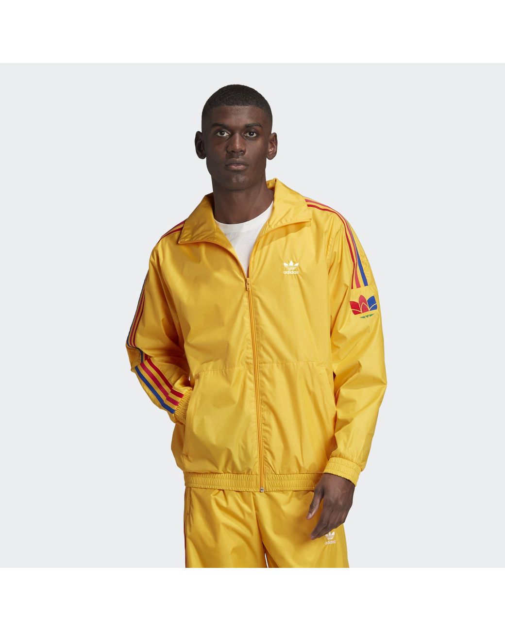 adidas 3d Trefoil 3-stripes Track Top in Yellow for Men | Lyst UK