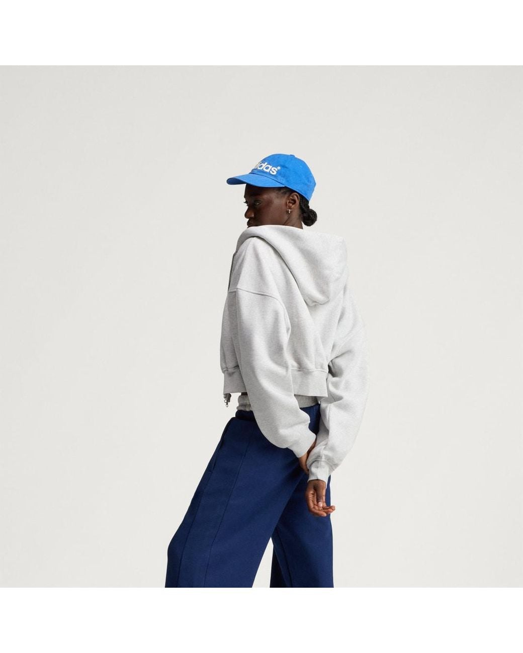Adidas Blue Adisignature 3 Stripes Full Zip Hoodie