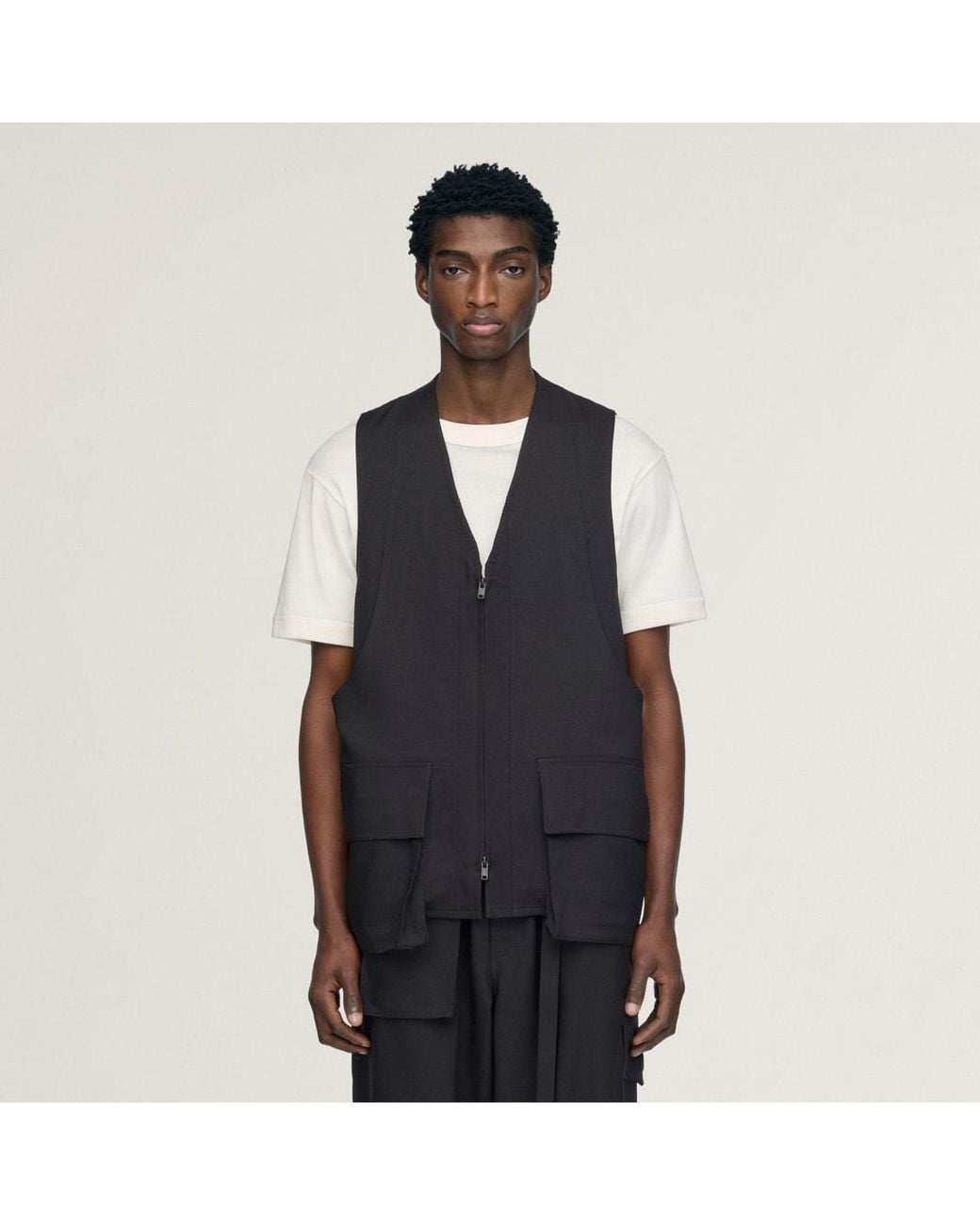 Adidas Blue Y-3 Sport Uniform Pocket Vest for men