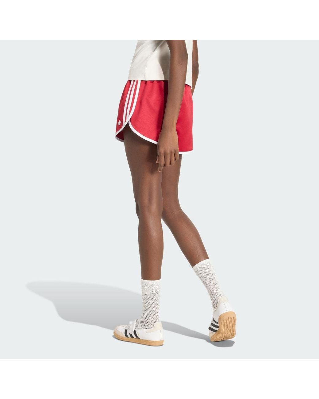Adidas Red Satin 3S Sprinter Short
