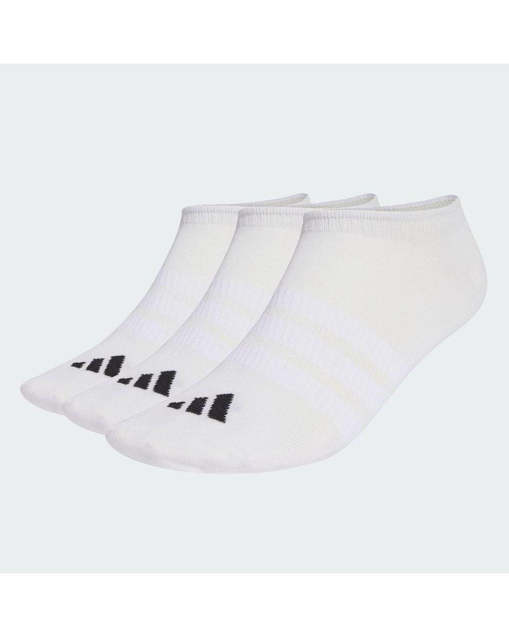 Adidas White Thin&Amp;Light Sportswear No Show Socks 3 Pair Pack