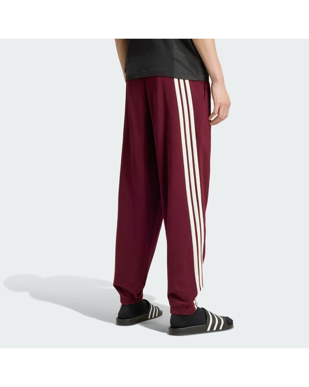 Adidas Red Kit 3-Stripes Regular Cuffed Joggers for men