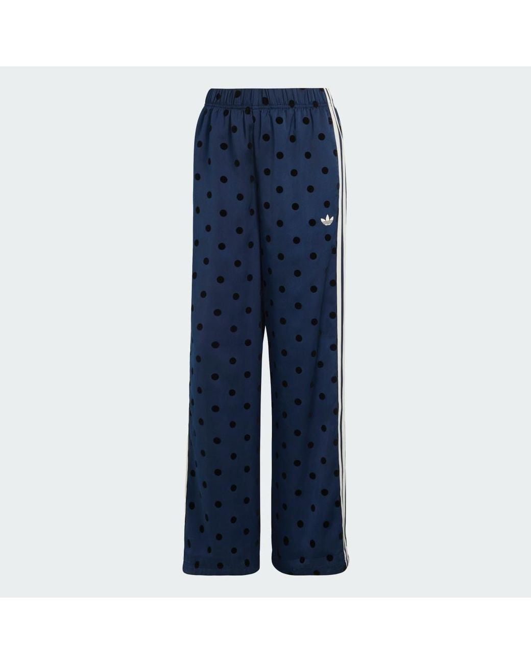 Adidas Blue Satin Polka Dots Wide Leg Pant