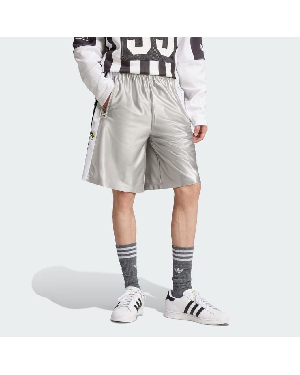 adidas Originals Adilenium Season 2 Megabreak Shorts in Grey for