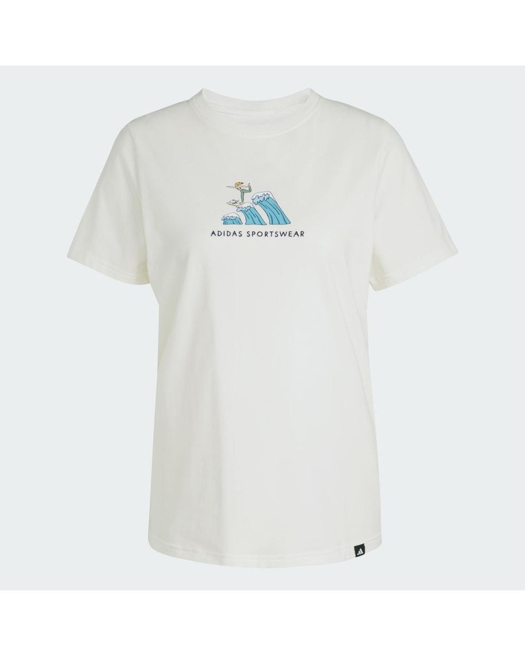 Adidas White Codes Doodle Surf Graphic Tee