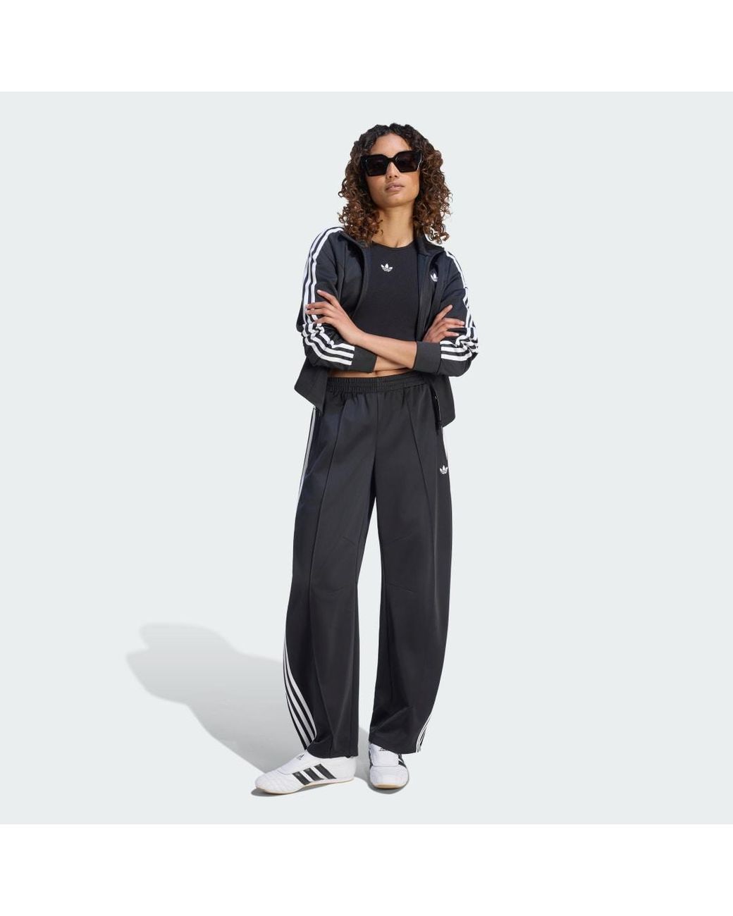 Adidas Black Firebird Barrel Tracksuit Bottoms