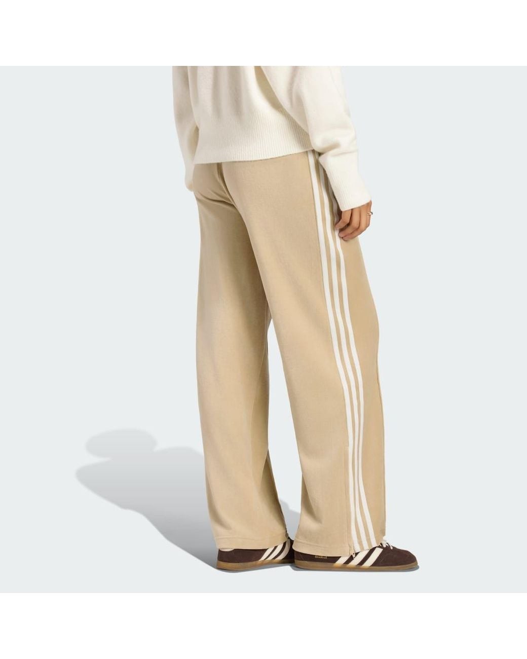 Adidas Natural Pleated Velour Track Trousers